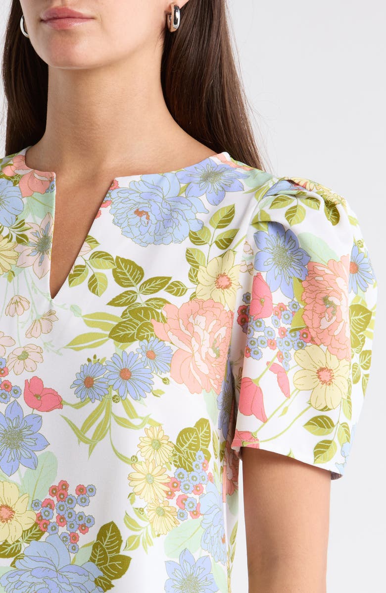 SUGARLIPS Kayla Floral Print Top, Alternate, color, Cream-Multi