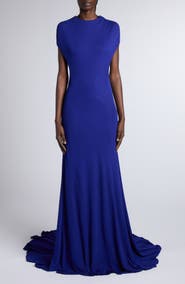 TOM FORD Impossible Backless Crepe Jersey Gown with Train