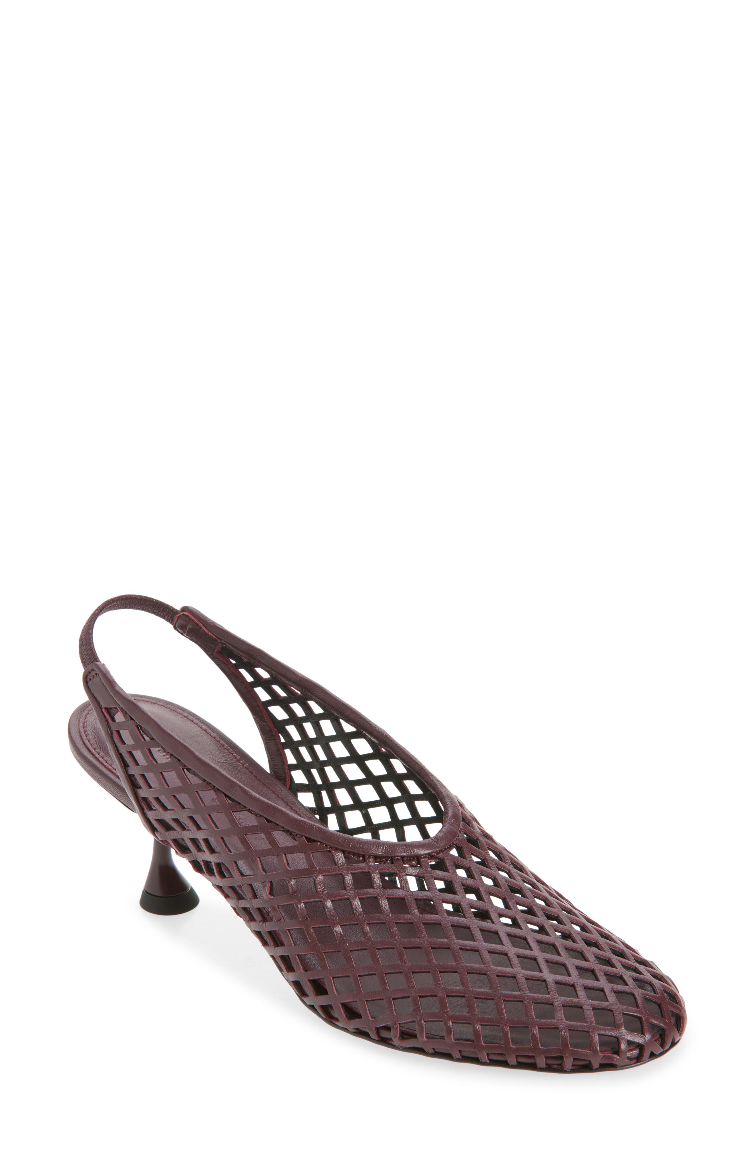 Proenza Schouler Tee Perforated Slingback Pump, Main, color, Burgundy
