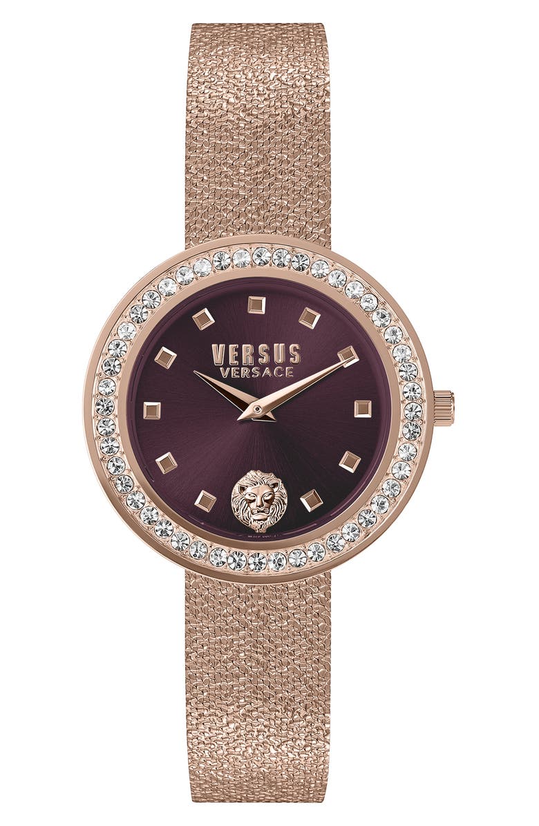 VERSUS Versace Carnaby Street Mesh Strap Watch, 38mm  Carnaby Street Crystal 38MM Stainless Steel & Crystal Mesh Bracelet Watch main image 1