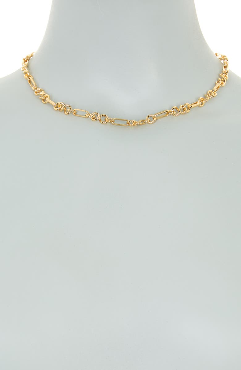 Sterling Forever Infinity Oval Link Chain Necklace, Alternate, color, Gold