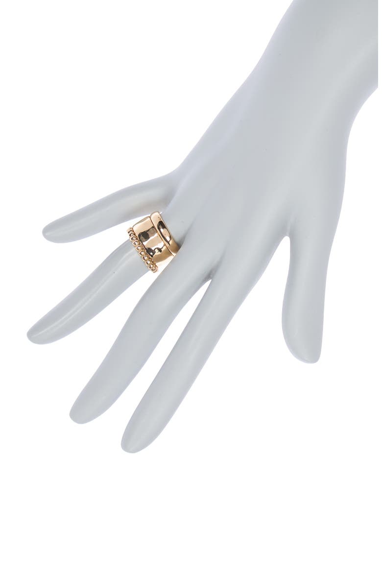 Hammered Band Ring Set, Alternate, color, GOLD
