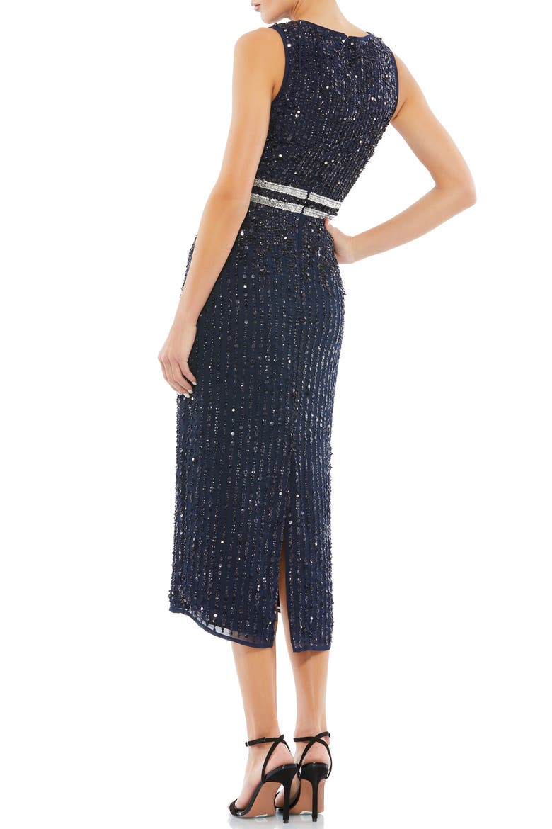 Vertical Sequin Sheath Cocktail Dress, Alternate, color, NAVY