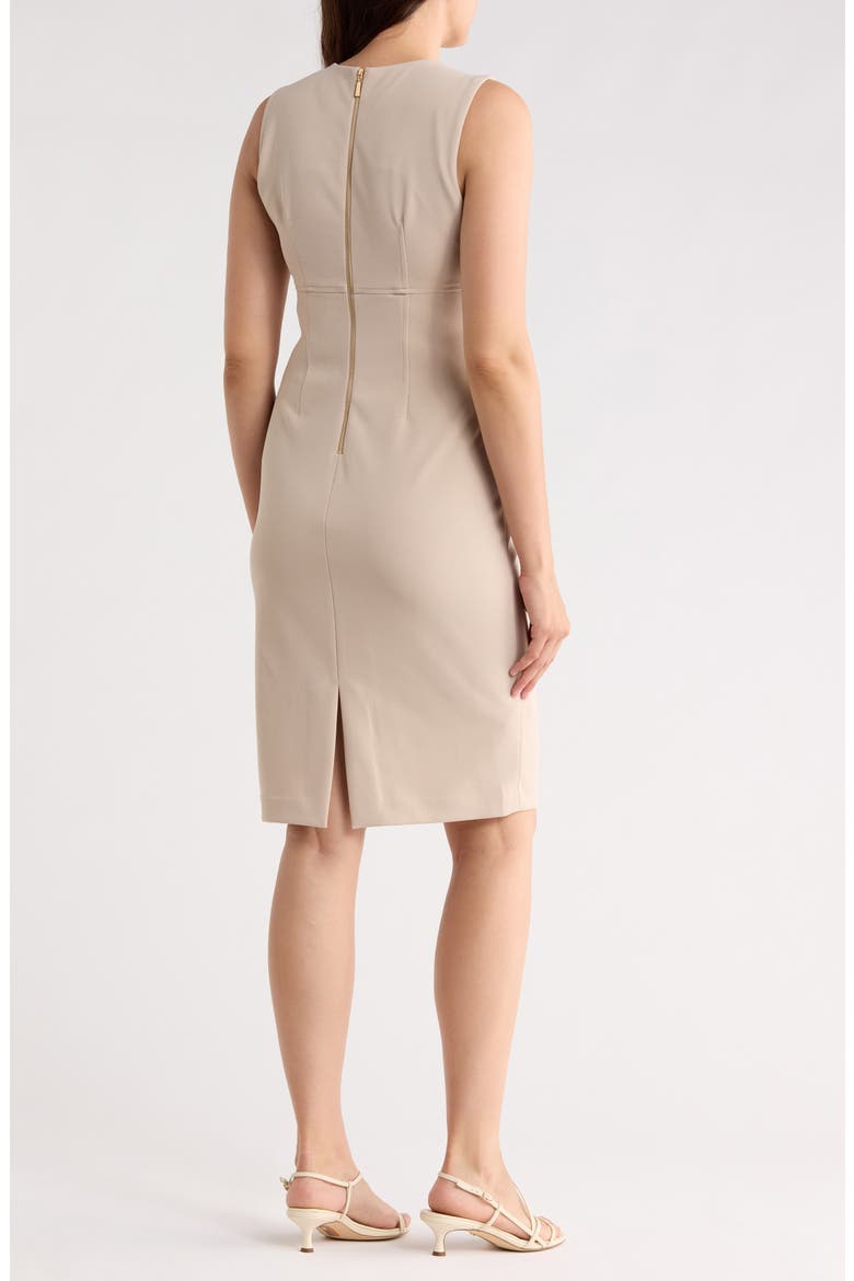 Button Sheath Dress, Alternate, color, KHAKI