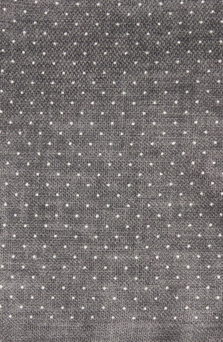 Jack Victor Keele Neat Dot Silk Pocket Square, Alternate, color, Charcoal