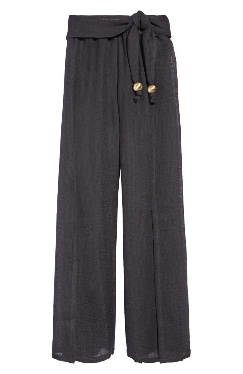Lisa Marie Fernandez The Open Side Wide Leg Organic Linen Blend Pants, Alternate, color,