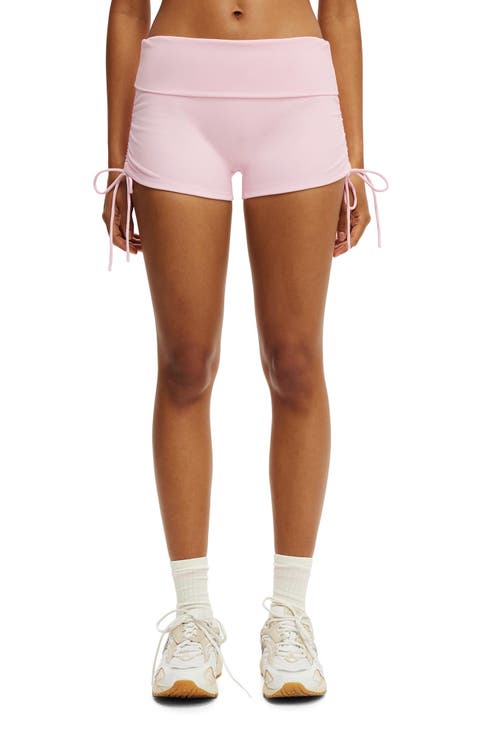 Women's Active Ultra Soft Tie Side Roll Over Micro Short