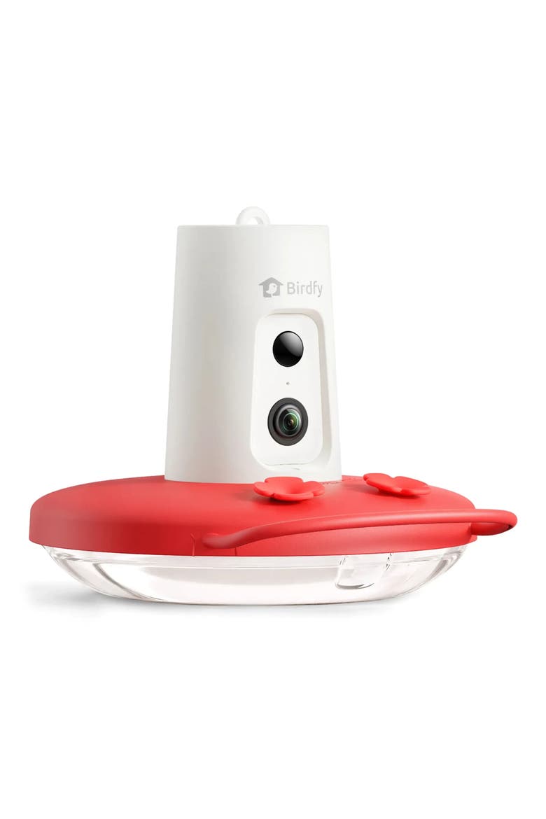 Ruby Smart Hummingbird Feeder, Main, color, WHITE/ RED
