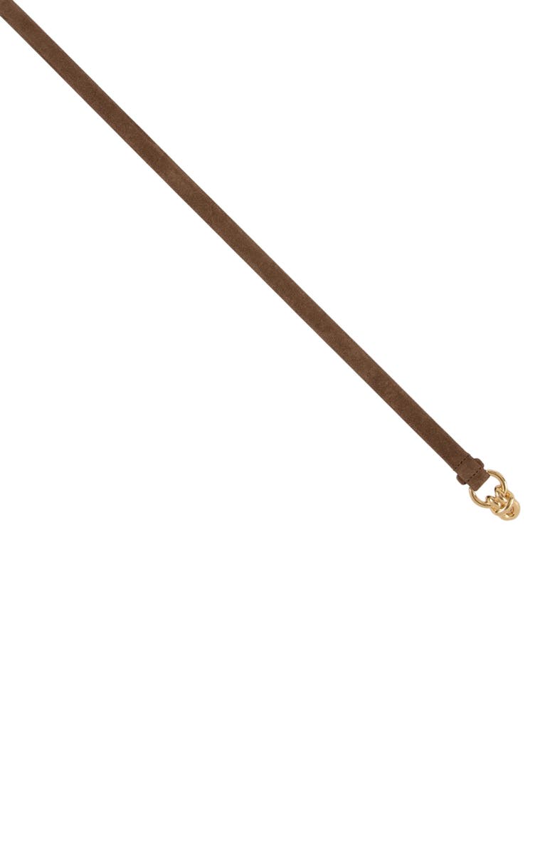 SANDRO Suede leather belt, Alternate, color, Brown