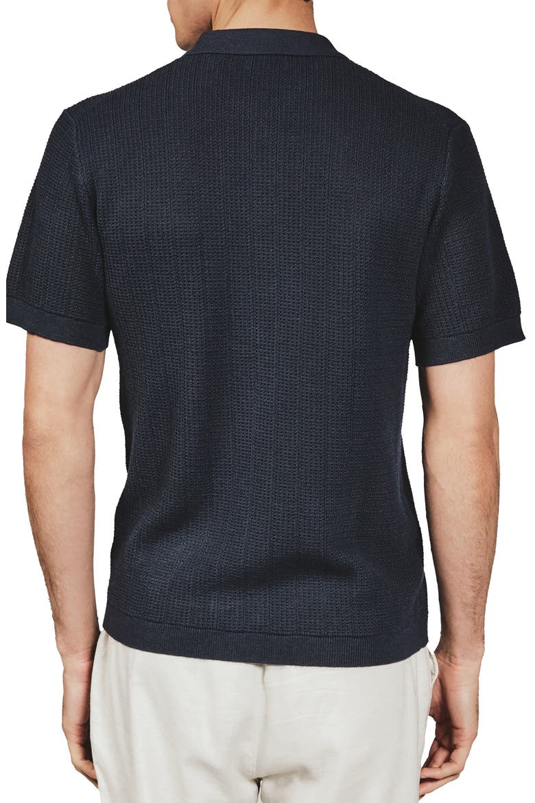 Nash Knit Short Sleeve Button-Up Shirt, Alternate, color, NAVY