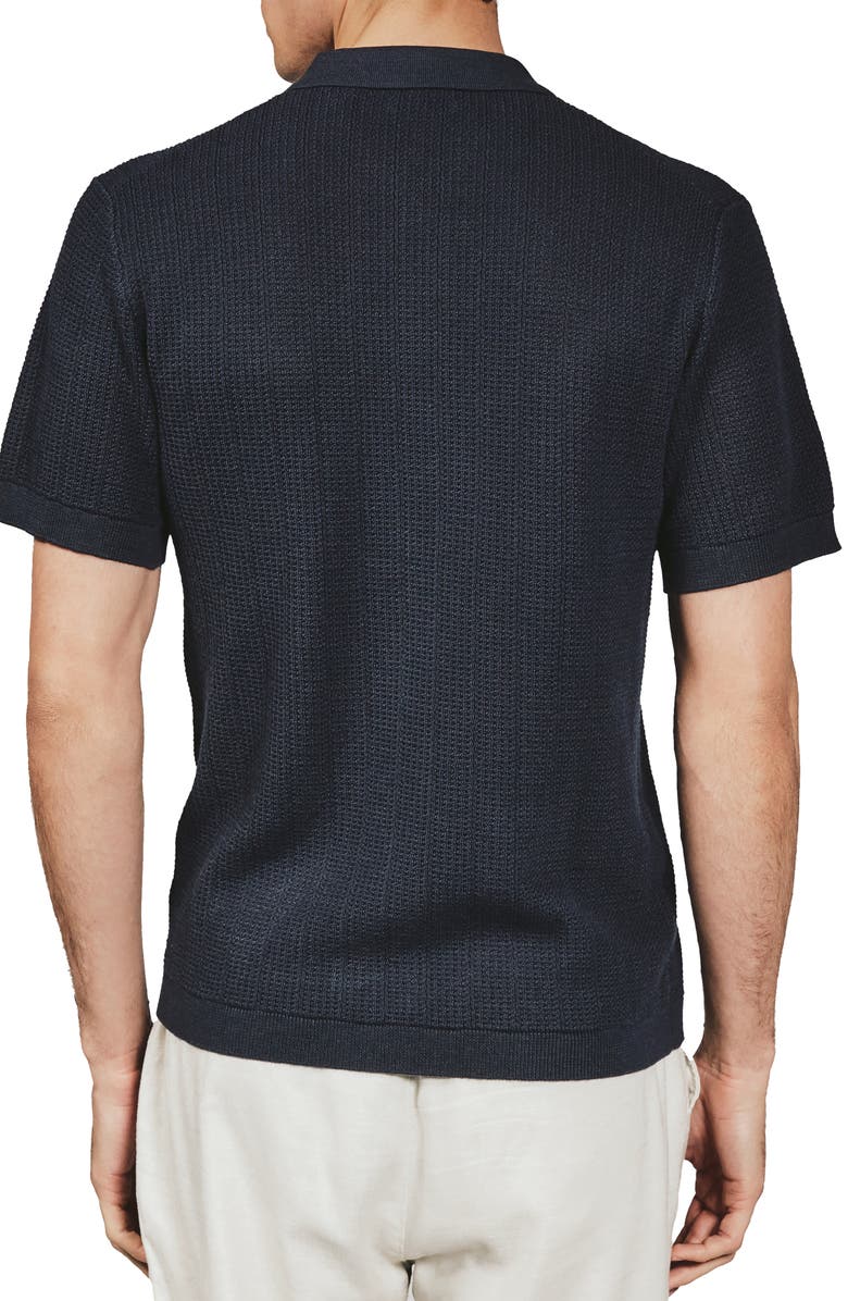 7 Diamonds Nash Knit Short Sleeve Button-Up Shirt, Alternate, color, Navy