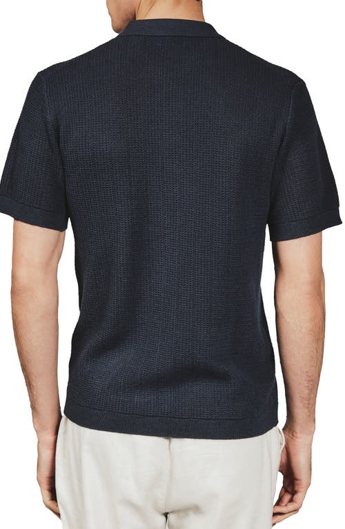 7 Diamonds Nash Knit Short Sleeve Button-up Shirt In Black