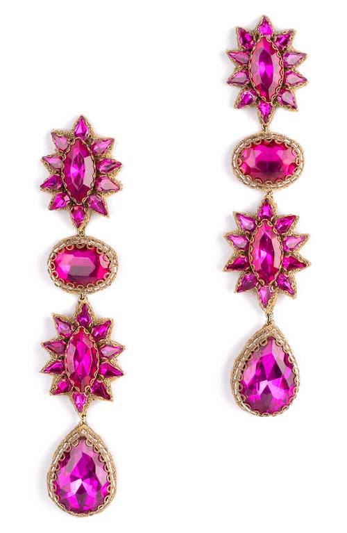 Deepa Gurnani Ariella Drop Earrings in Fuchsia 