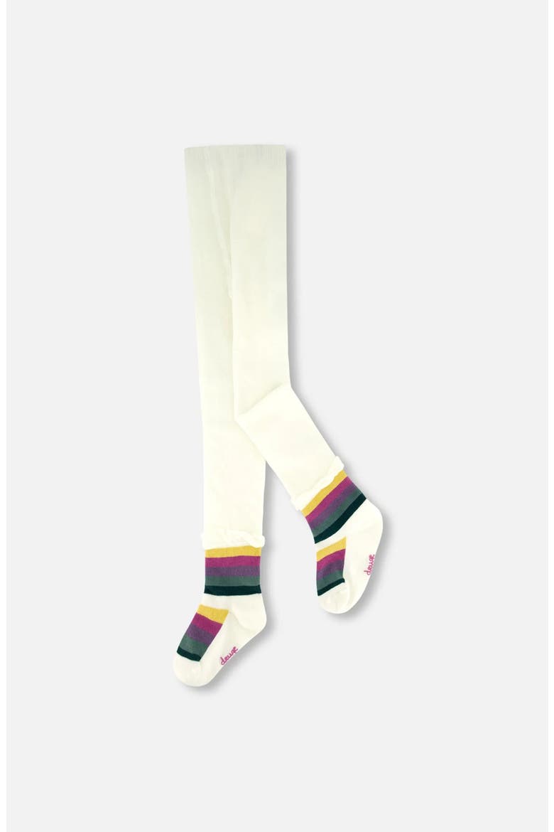 Striped Footed Knit Tights, Main, color, Off-White