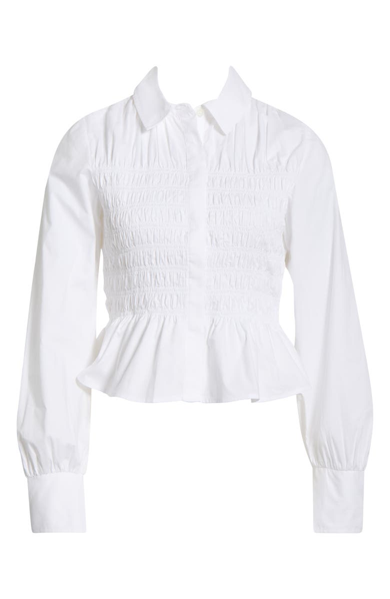 Rails Bradshaw Smock Bodice Cotton Button-Up Shirt, Main, color, White