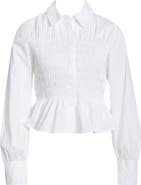 Rails Bradshaw Smock Bodice Cotton Button-Up Shirt
