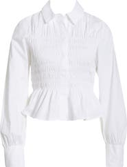 Rails Bradshaw Smock Bodice Cotton Button-Up Shirt