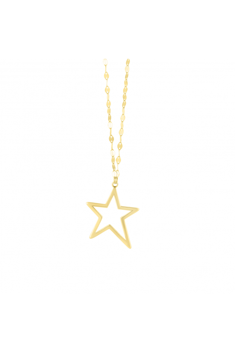 Open Star Necklace, Main, color, Yellow Gold