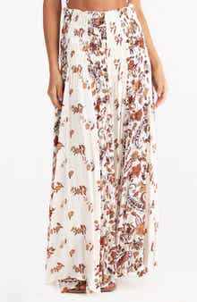Talisman the Label Balmoral Shirred Waist Cotton Maxi Skirt