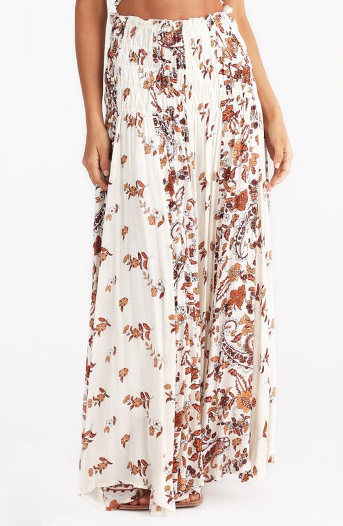 Talisman The Label Balmoral Shirred Waist Cotton Maxi Skirt In Marbella