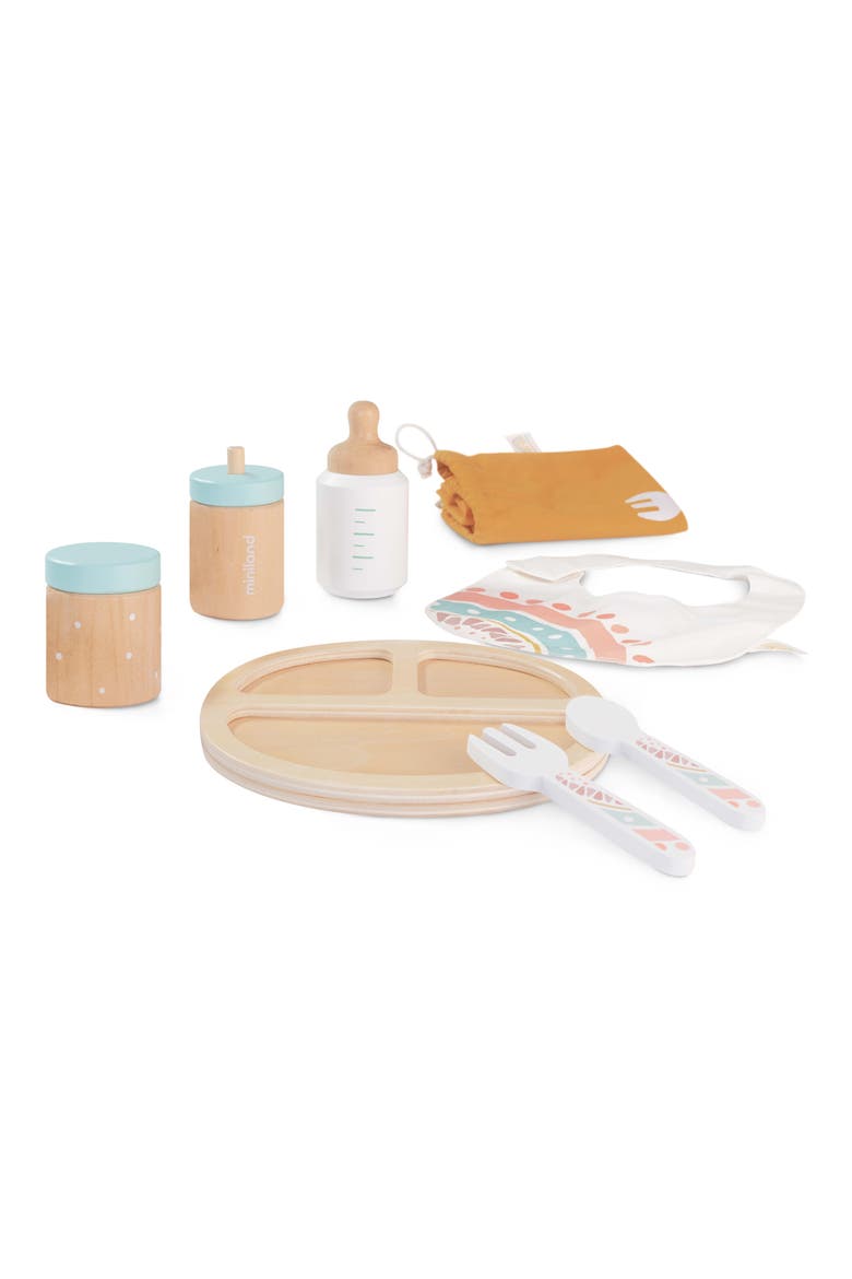 Doll Wooden Feeding Set, Main, color, BLUE/ WHITE