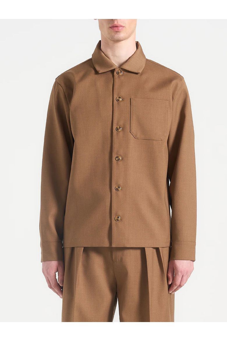 Valentin Relaxed Fit Overshirt, Alternate, color, Fawn