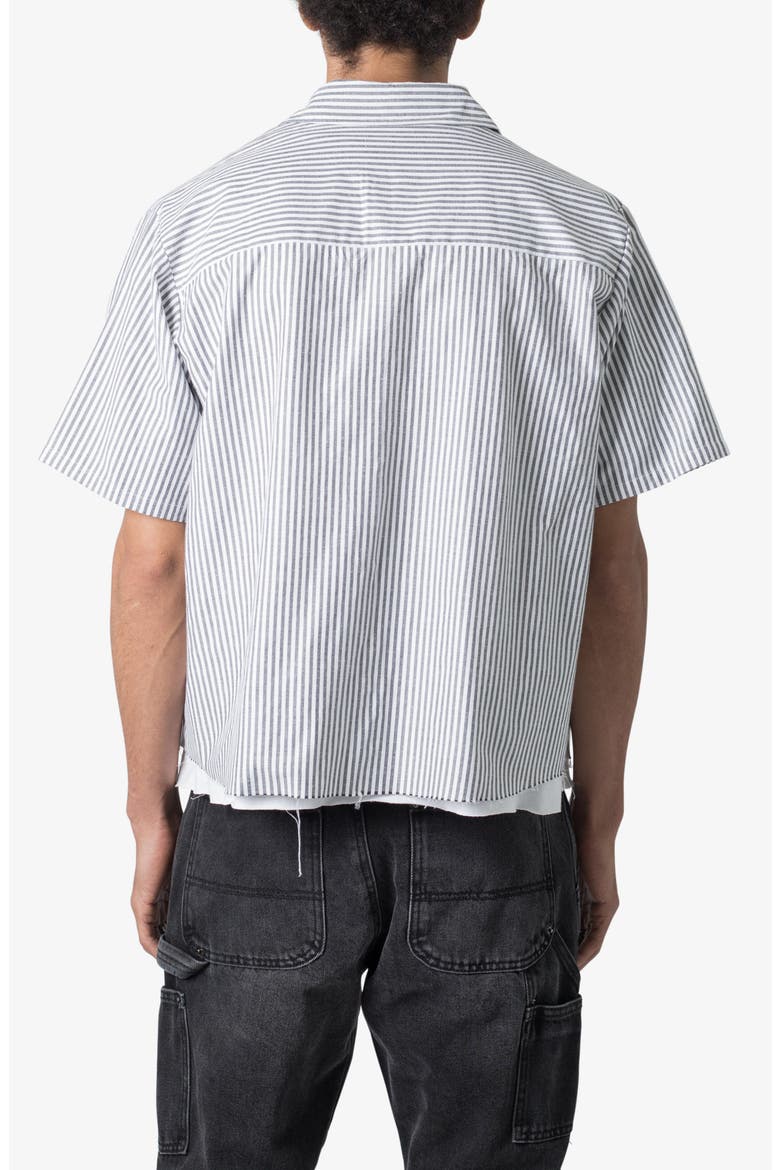 Stripe Short Sleeve Button-Up Shirt, Alternate, color, GREY/ WHITE
