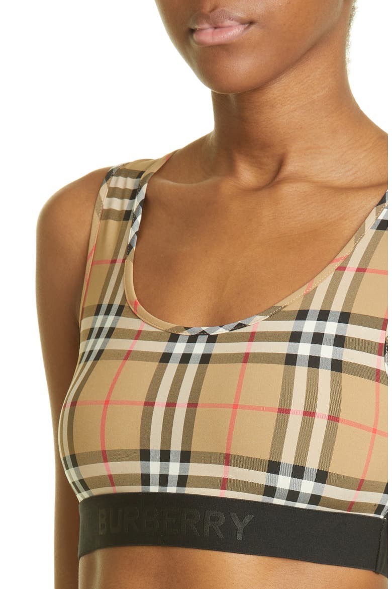 Dalby Check Sports Bra, Alternate, color, ARCHIVE BEIGE IP CHK