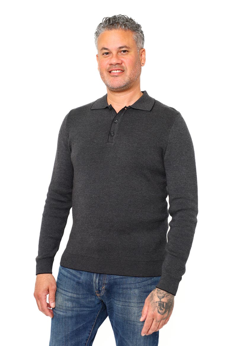 Torreno Long Sleeve Polo, Alternate, color, BLACK