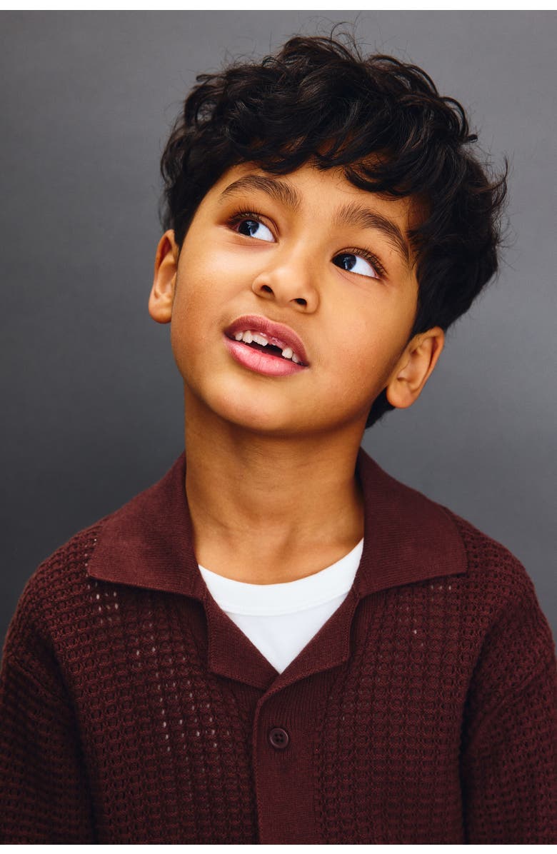 H&M 2-piece pointelle-knit cotton set, Alternate, color, Brown