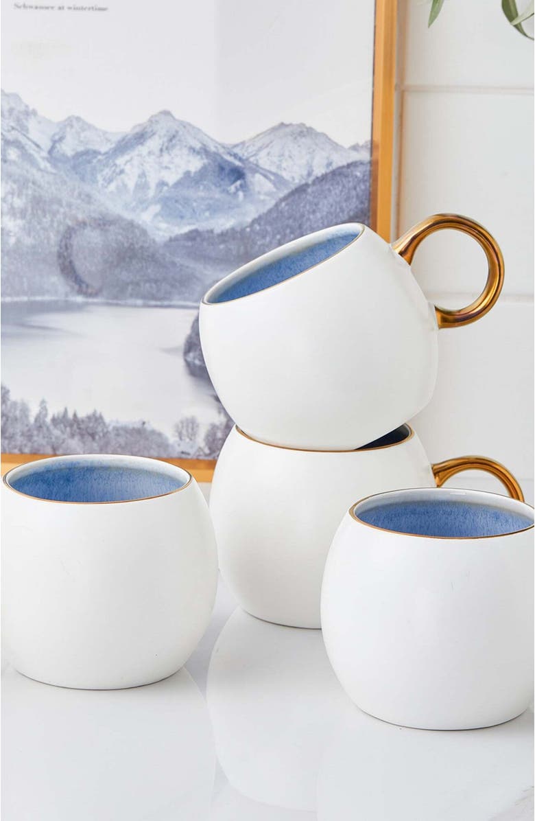 Stone Lain Josephine Porcelain 4-Piece Mug Set, Alternate, color, Blue