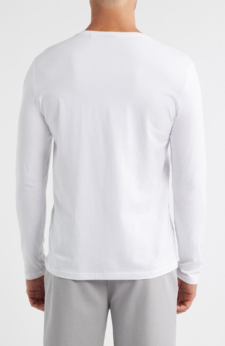 BOSS Mix Match Long Sleeve Stretch Cotton Pajama T-Shirt, Alternate, color, Open White