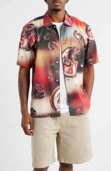 Carhartt Work In Progress Solar Chrome Print Short Sleeve Button-Up Shirt