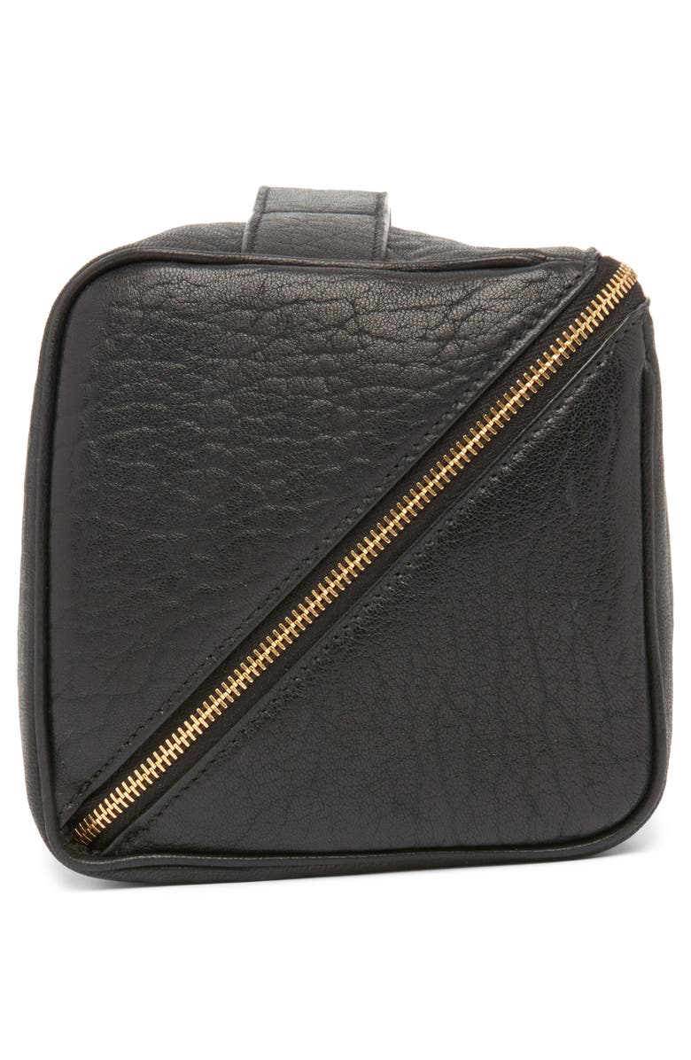 Saint Laurent Gaby Leather Vanity Case, Alternate, color, Noir