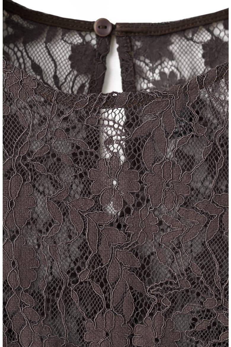 Avenue Lace Midi Dress, Alternate, color, BROWN