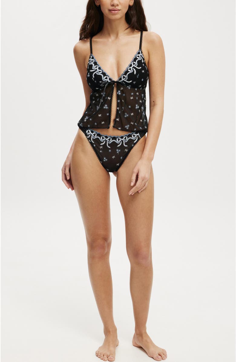 COTTON ON BODY Trixie Bow Longline Bralette, Alternate, color, 