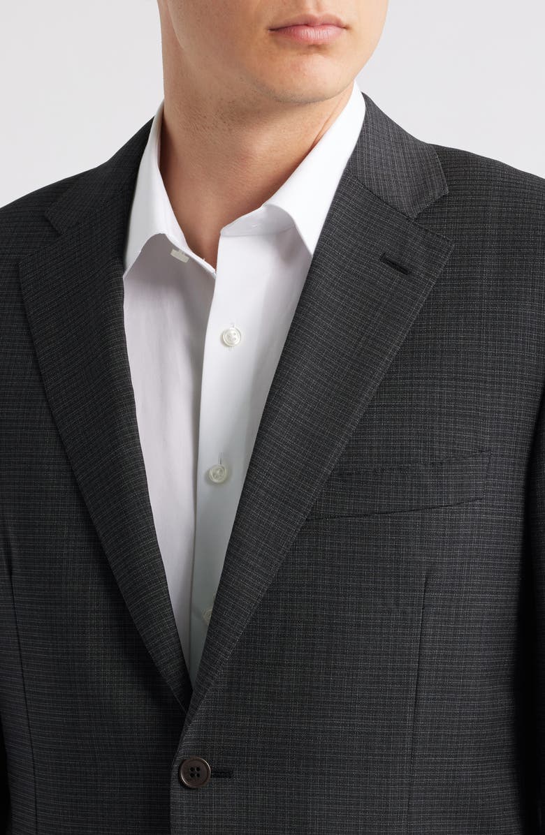 Canali Siena Regular Fit Check Stretch Wool Suit, Alternate, color, Charcoal