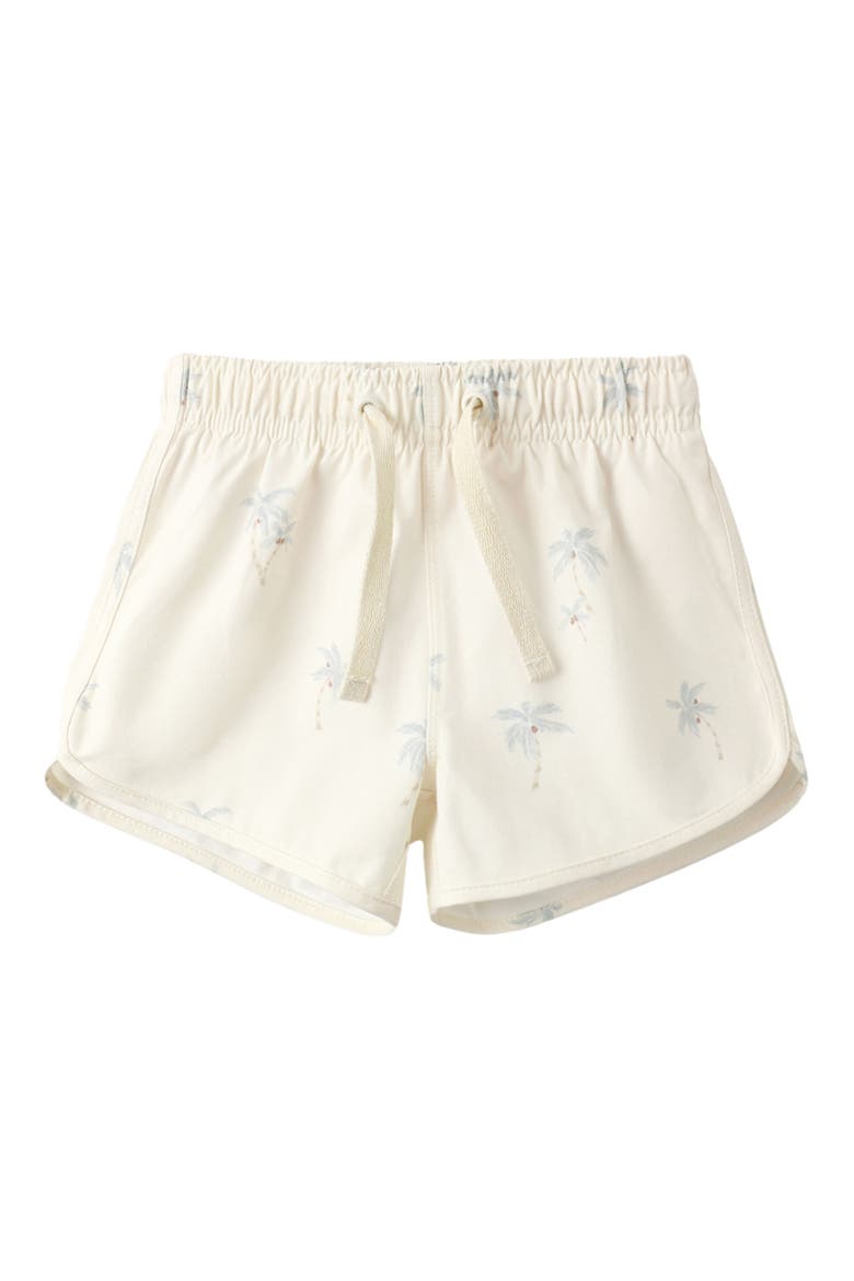 Palm Print Swim Trunks, Alternate, color, NATURAL