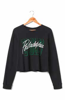 Philadelphia Eagles Long Sleeve Graphic Crop T-Shirt