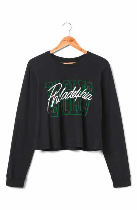Philadelphia Eagles Long Sleeve Graphic Crop T-Shirt