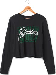 Junk Food Philadelphia Eagles Long Sleeve Graphic Crop T-Shirt