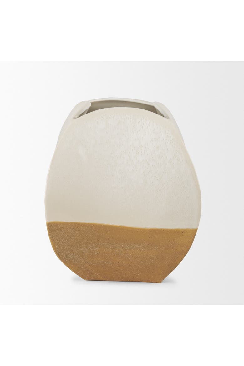 Vania Textured Ceramic Vase, Alternate, color, White