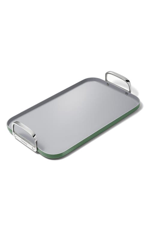 CARAWAY Ceramic Nonstick Double Burner Griddle in Sage 