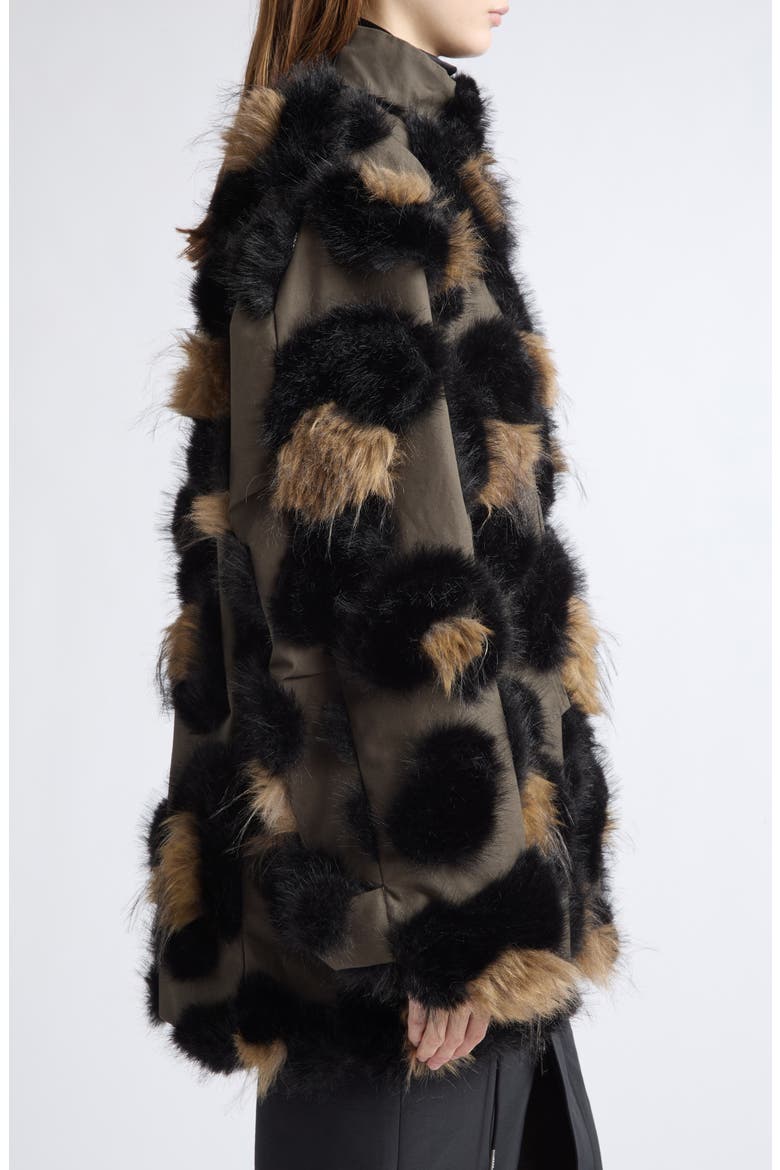 Leopard Faux Fur Jacket, Alternate, color, DARK KHAKI
