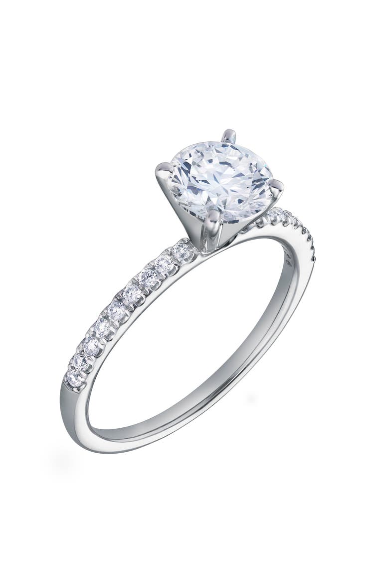 Kara 14K White Gold Round Lab Grown Diamond Engagement Ring - 1.15Ct, Alternate, color, 14K White Gold