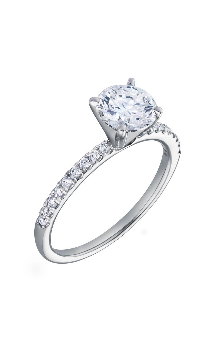 LuvMyJewelry Kara 14K White Gold Round Lab Grown Diamond Engagement Ring - 1.15Ct, Alternate, color, 14K White Gold