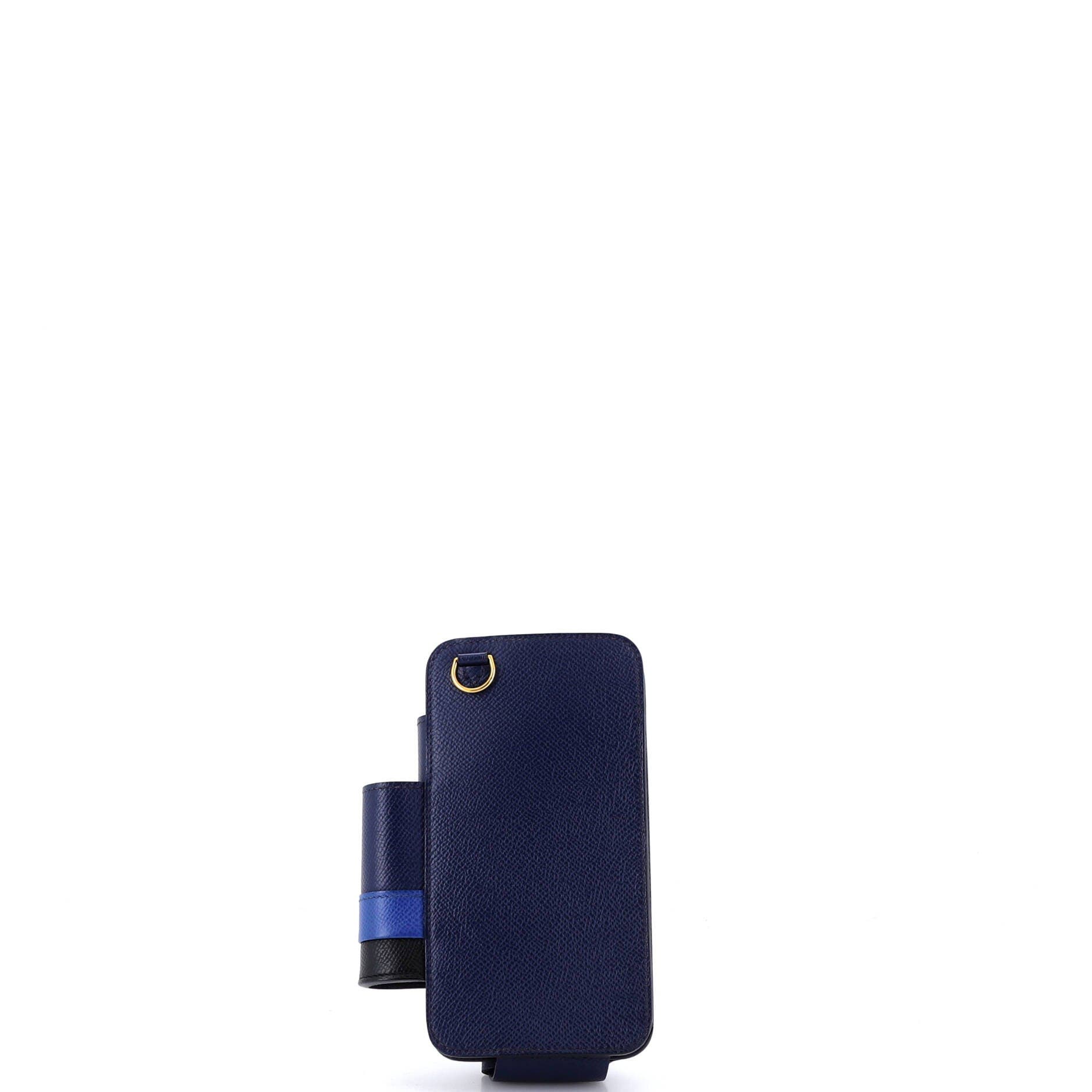 Pre-Owned Hermes Hermesway Phone Case Crossbody Bag Epsom, Alternate, color, Bleu Saphir