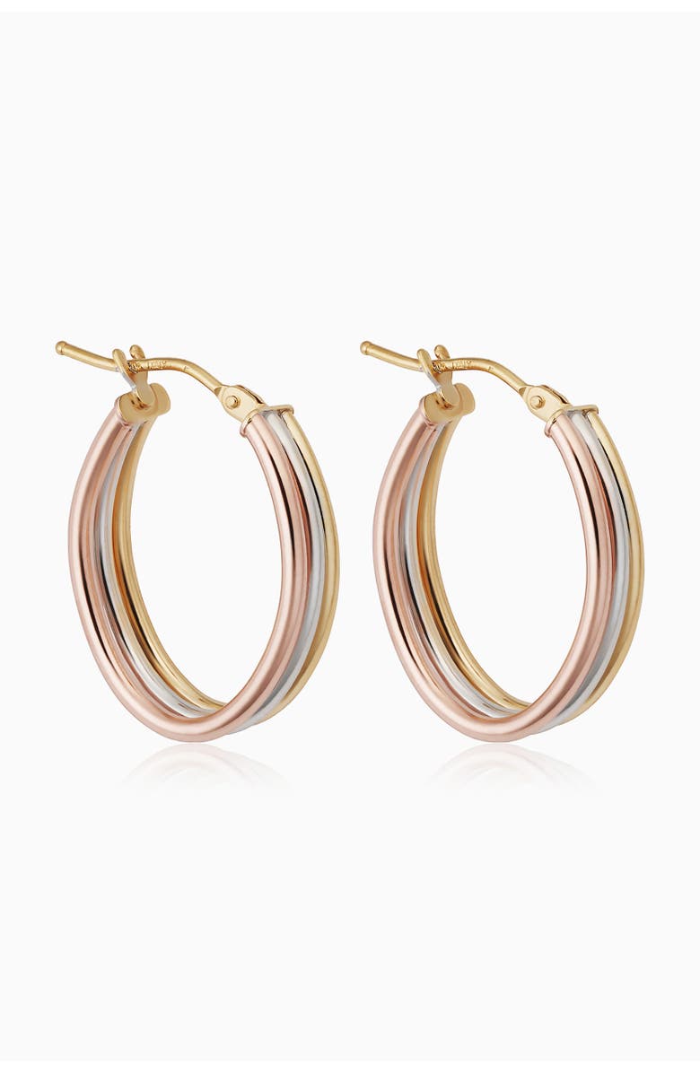 Oradina 10K Gold Trifecta Hoops Earrings, Alternate, color,