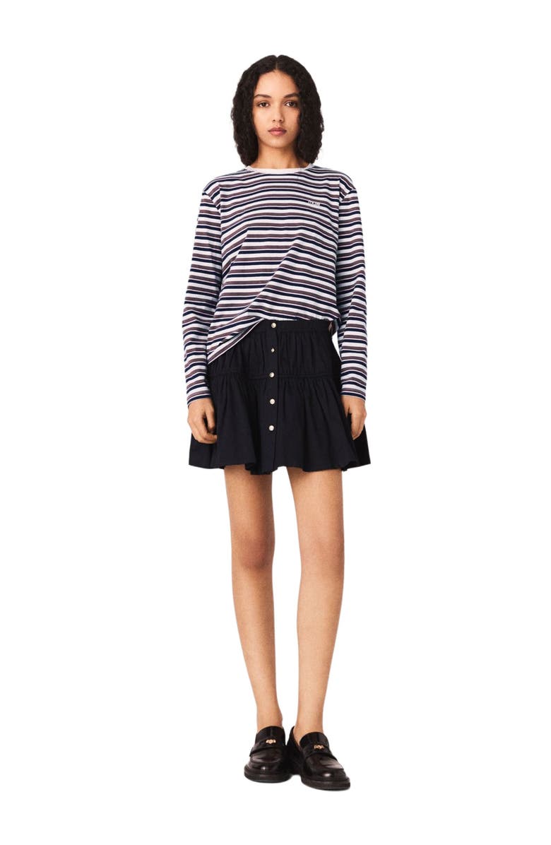 maje Striped T-shirt, Alternate, color, Brown/Pink
