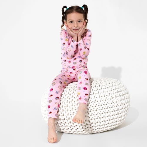 Bellabu Bear Kids' Pink Donut Set Of 2 Piece Pajamas In Pink Donut